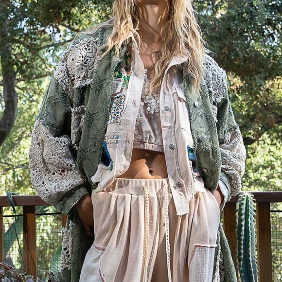 POL Willow & Lace Boho Patchwork Jacket Sizes Various - Picture 11 of 13